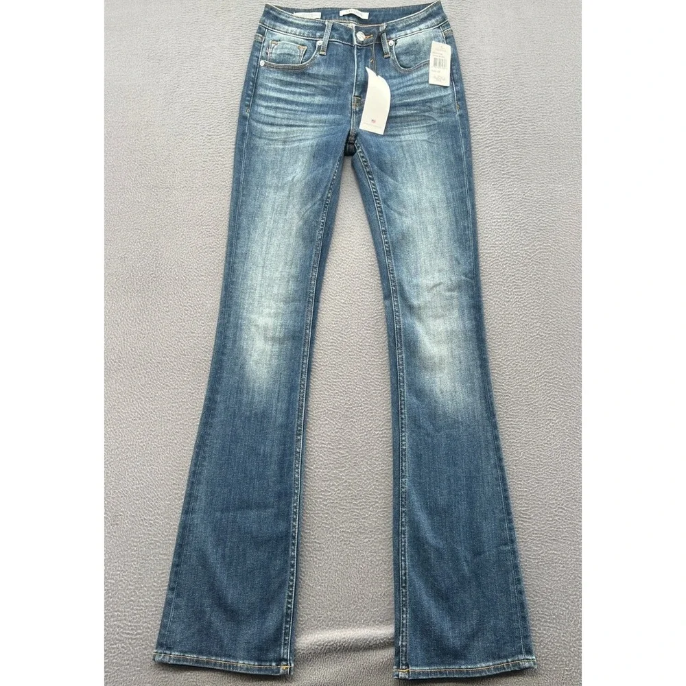 Vigoss Jagger Bootcut Jeans Sz 25 Dark Wash Slim Flare VC-P2792L Blue Denim
